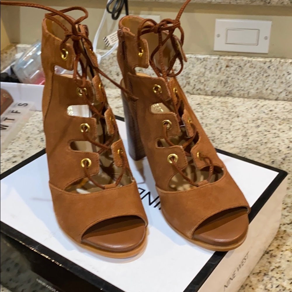 Chocolate brown heeled sandals